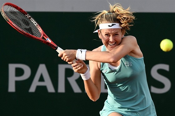 eská tenistka Marie Bouzková pi debutu v 1. kole Roland Garros.