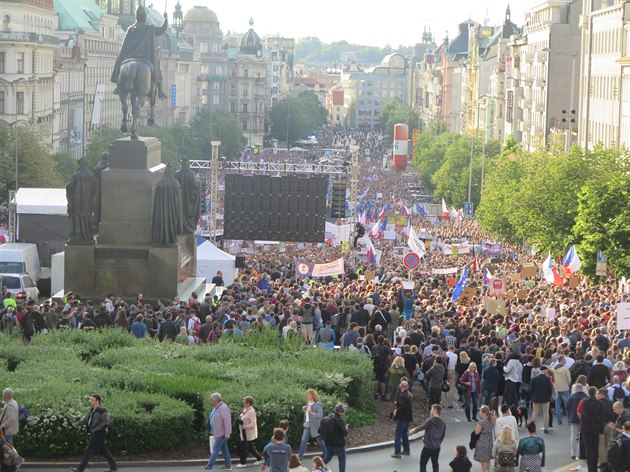 Demonstrace, kterou znovu poádá iniciativa Milion chvilek pro demokracii, se konala na Václavském námstí.
