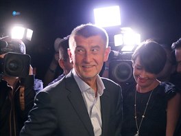 Pedseda hnut ANO Andrej Babi pichz do volebnho tbu v Praze. (26....