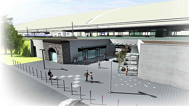 Vizualizace revitalizované železniční stanice Praha-Vysočany