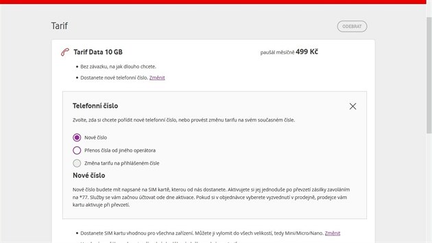 Nicmn ani po vloen tarifu Data 10 GB do koku jsme nebyli spn. Uren je pro nov zkaznky, ti stvajc tedy maj smlu.