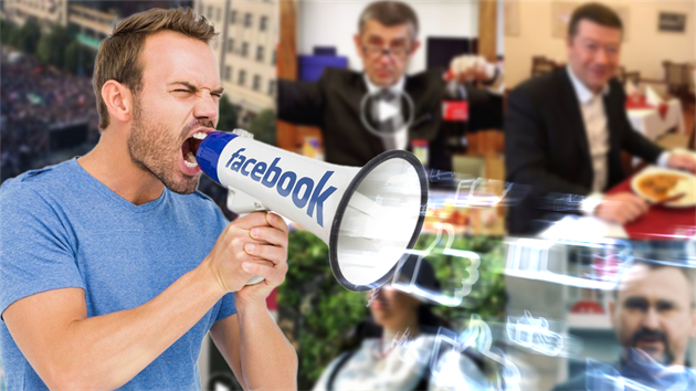 Politická reklama na Facebooku (ilustraní montá)