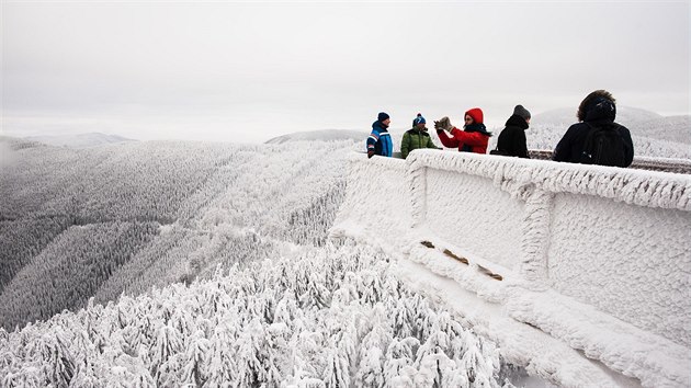 Stezka Valaka na Pustevnch v Beskydech po lednovm oteven v roce 2019.