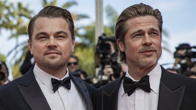 Leonardo DiCaprio a Brad Pitt na premie filmu Tenkrt v Hollywoodu (Cannes, 21. kvtna 2019)