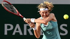 Česká tenistka Marie Bouzková při debutu v 1. kole Roland Garros. Česká tenistka Marie Bouzková při debutu v 1. kole Roland Garros.
