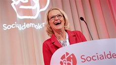 Kandidátka védských sociálních demokrat Helene Fritzon reaguje na výsledky...