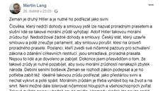 Zastupitel z Jesenice u Prahy a len tamní ODS Martin Lang oznail prezidenta...