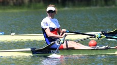 Skifařka Miroslava Topinková v cíli na mistrovství Evropy ve veslování v Lucernu Skifařka Miroslava Topinková v cíli na mistrovství Evropy ve veslování v Lucernu