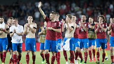 etí fotbalisté se radují z výhry 2:1 nad Bulharskem v kvalifikaci o Euro 2020.