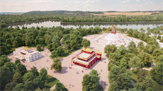 Vizualizace plánovaného areálu upoutá svou rozměrností. Vedle svatyně, neboli... Vizualizace plánovaného areálu upoutá svou rozměrností. Vedle svatyně, neboli...