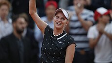 Radost Markéty Vondrouové po postupu do semifinále Roland Garros.