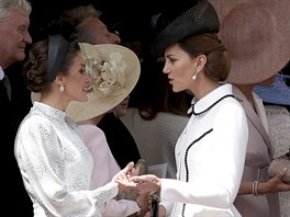 panlská královna Letizia a vévodkyn z Cambridge Kate (Windsor, 17. ervna...