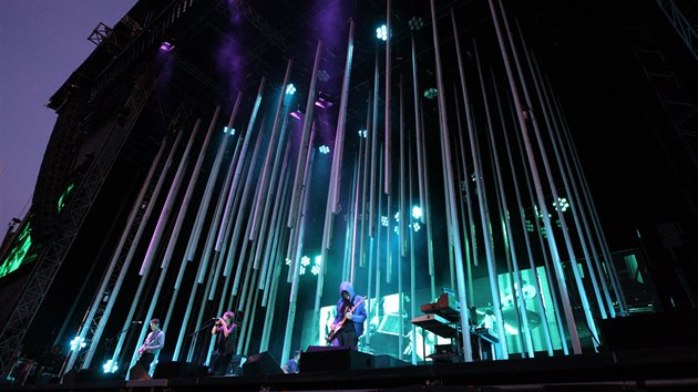 Britsk kapela Radiohead pi koncertu na praskm Vstaviti (23. srpna 2009)