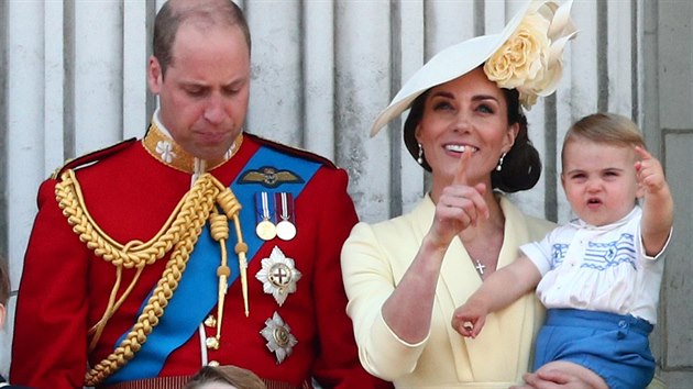Princ William, vvodkyn Kate a jejich dti princ George, princezna Charlotte a princ Louis na oslavch Trooping the Colour (Londn, 8. ervna 2019)