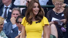 The Duchess of Cambridge in the Royal Box of Centre Court watching Novak...