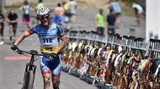 Michal Šlesingr během mistrovství ČR v biatlonu na horských kolech Michal Šlesingr během mistrovství ČR v biatlonu na horských kolech