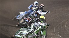 Patryk Dudek (dole), Janusz Kolodziej (uprostřed) a Robert Lambert během... Patryk Dudek (dole), Janusz Kolodziej (uprostřed) a Robert Lambert během...