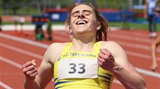 Lada Vondrová coby vítězka závodu atletické extraligy Lada Vondrová coby vítězka závodu atletické extraligy