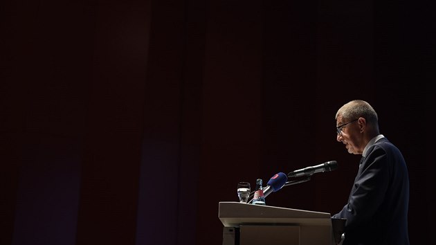 esk premir Andrej Babi vystoupil 25. ervna 2019 v Dranech na Evropskm fru pro vdu, vzkum a inovace.