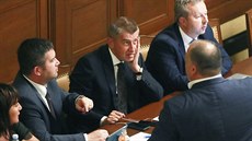 Premiér Andrej Babiš při jednání Poslanecké sněmovny o důvěře (12. července... Premiér Andrej Babiš při jednání Poslanecké sněmovny o důvěře (12. července...