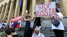 Nepokoje v Tbilisi vyvolala ve tvrtek návtva ruských poslanc. (20. 6. 2019)