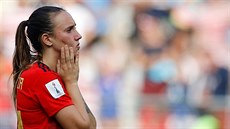 panlská fotbalistka Virginia Torrecillaová je zklamaná z poráky s USA.