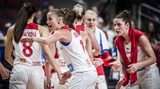 České basketbalistky se hecují v zápase se Švédskem. České basketbalistky se hecují v zápase se Švédskem.