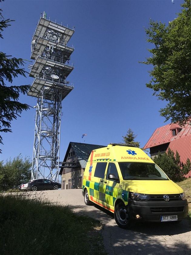 Záchrana paraglidisty v Beskydech (5. 7. 2019)