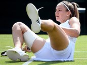 Karolna Muchov v osmifinle Wimbledonu.