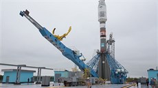 Příprava ruské nosné rakety typu Sojuz 2.1b na kosmodromu Vostočnyj dne 2.... Příprava ruské nosné rakety typu Sojuz 2.1b na kosmodromu Vostočnyj dne 2....