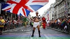 Participants take part in the annual Pride in London parade, in London, Britain...