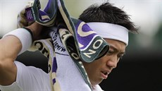 Kei Nišikori v prvním kole Wimbledonu. Kei Nišikori v prvním kole Wimbledonu.