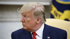 Americký prezident Donald Trump na schůzce s katarským emírem (9. července... Americký prezident Donald Trump na schůzce s katarským emírem (9. července...