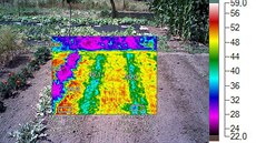Zahrada se záhony a holou půdou (teplota při měření cca 23°C) Zahrada se záhony a holou půdou (teplota při měření cca 23°C)