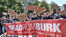 Více ne dv stovky lidí demonstrovaly v centru Ústí nad Labem za zachování...