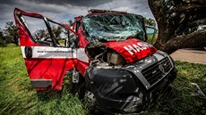 Nehoda hasičského vozu o obce Nahořany (16.7.2019). Nehoda hasičského vozu o obce Nahořany (16.7.2019).