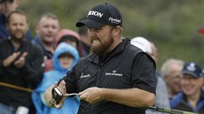 Shane Lowry se raduje ve druhém kole British Open. Shane Lowry se raduje ve druhém kole British Open.