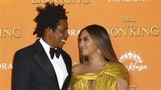 Raper Jay-Z a Beyoncé na evropské premiée filmu Lví král (Londýn, 14. ervence...
