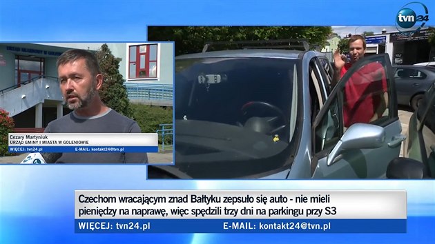 Čechům se u dálnice v Polsku porouchalo auto. Na pomoc čekali tři dny