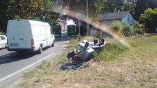 Při nehodně na železničním přejezdu v Teplicích autobus MHD poškodil... Při nehodně na železničním přejezdu v Teplicích autobus MHD poškodil...