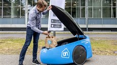 Albert v Nizozemsku testuje doručování pomocí robota. Albert v Nizozemsku testuje doručování pomocí robota.