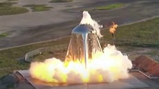 Zážeh experimentální rakety Starhopper společnosti SpaceX Zážeh experimentální rakety Starhopper společnosti SpaceX