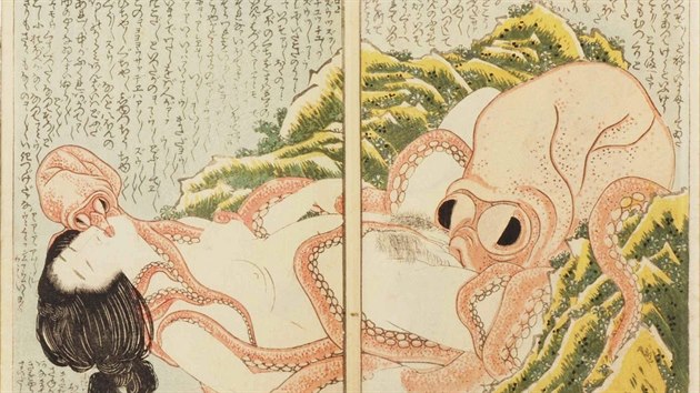 Japonsk umlec Kacuika Hokusai nechal fantazii popustit mnohem dl. Toto je jeho obraz Sen rybovy eny z roku 1814.