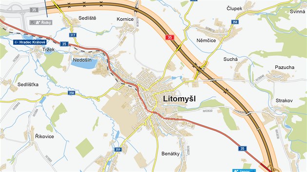 Navren trasa v okol Litomyle se nelb obyvatelm Kornice a Strakova.
