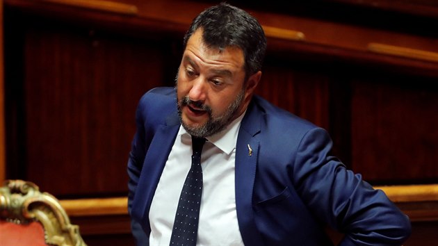 Ministr vnitra a vicepremir Matteo Salvini (5. srpna 2019).