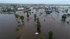 Záplavy v Irkutské oblasti v Rusku.