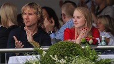 Pavel Nedvd a Lucie Anovínová na parkurových závodech Global Champions Tour v...