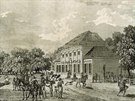 Obrzek ukazuje podobu lechtovky a jejho okol v roce 1820.