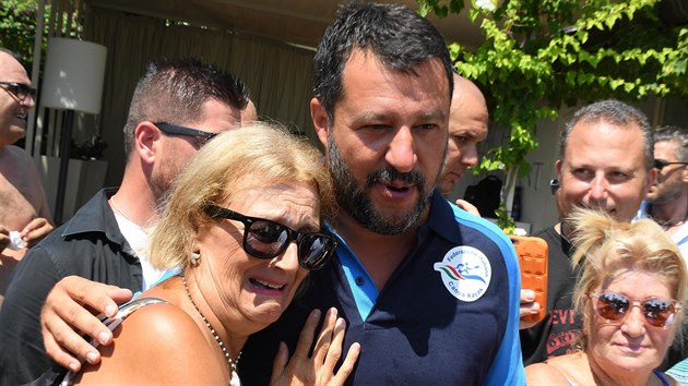 Italsk politik a ldr extremistick pravicov strany Liga Matteo Salvini je na sv letn plov tour. (11. srpna 2019)