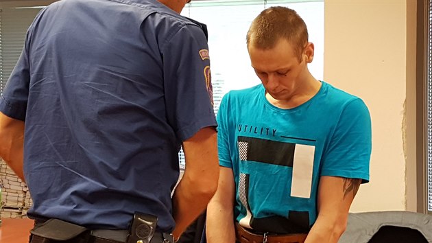 Ukrajinec Andrii Matsola ped steckm krajskm soudem (14. srpna 2019).